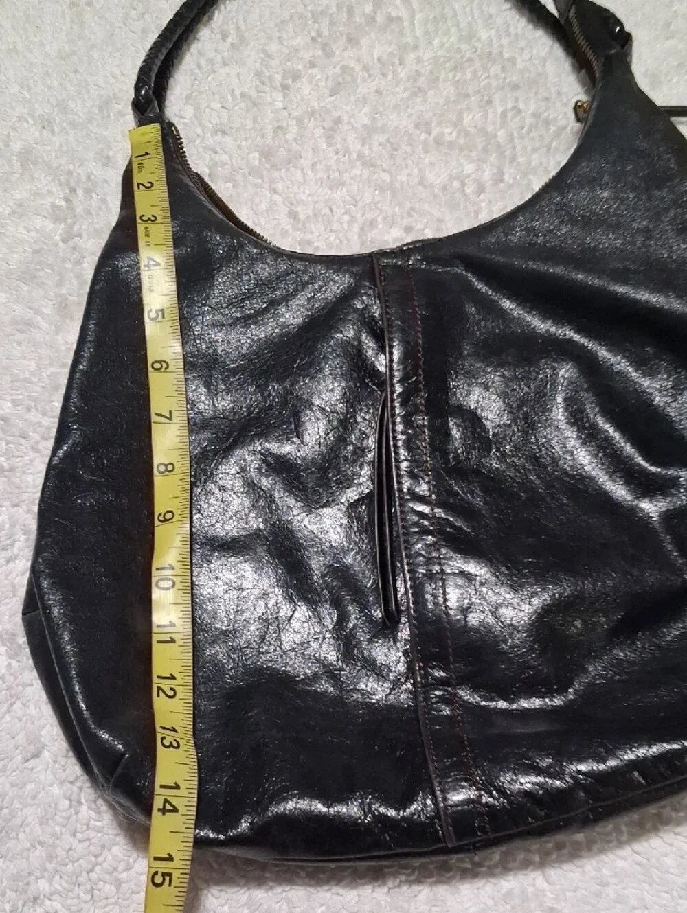 HOBO Black Leather Hobo with Braided Strap